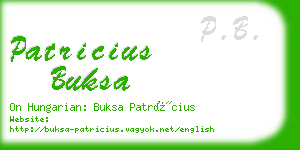 patricius buksa business card